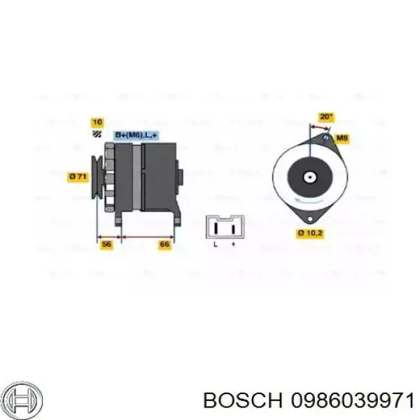 Alternador 0986039971 Bosch