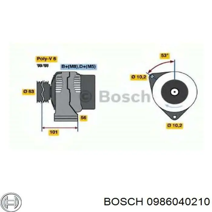 0986040210 Bosch alternador