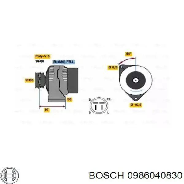 Alternador 0986040830 Bosch