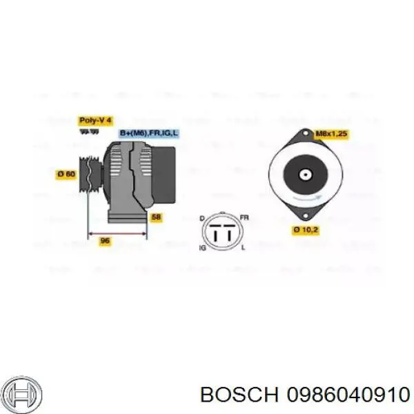 Comprar 0986040910 Bosch Dynamo
