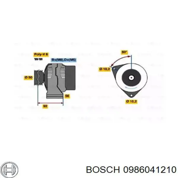 Alternador 0986041210 Bosch
