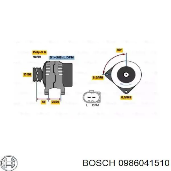 Alternador del motor Bosch 0986041510 precio, desde 266,20 EUR