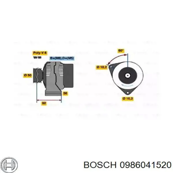 0 986 041 520 Bosch alternador