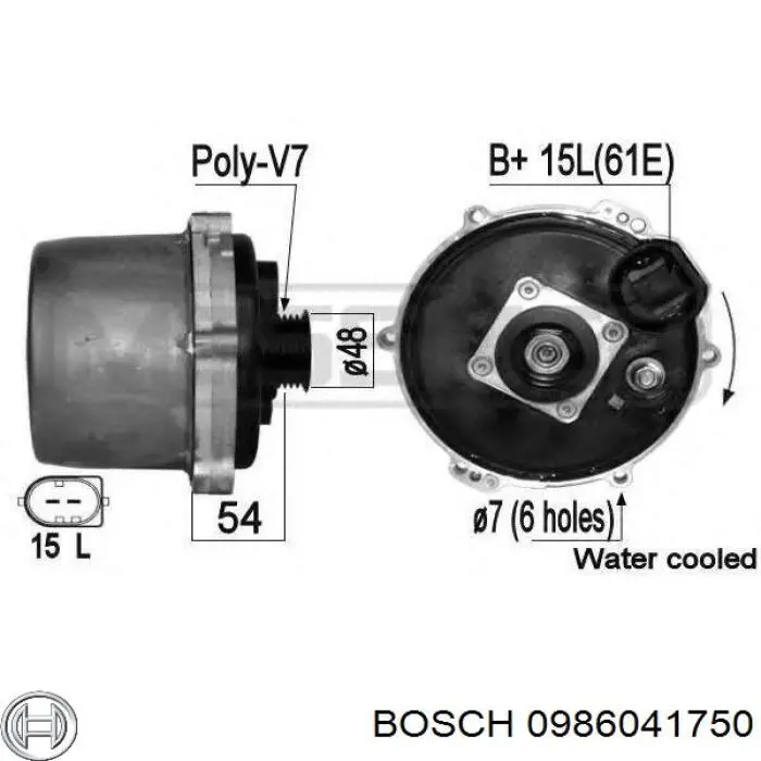 0986041750 Bosch Alternador de coche