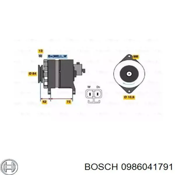 Alternador 0986041791 Bosch
