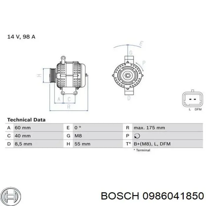 0986041850 Bosch alternador