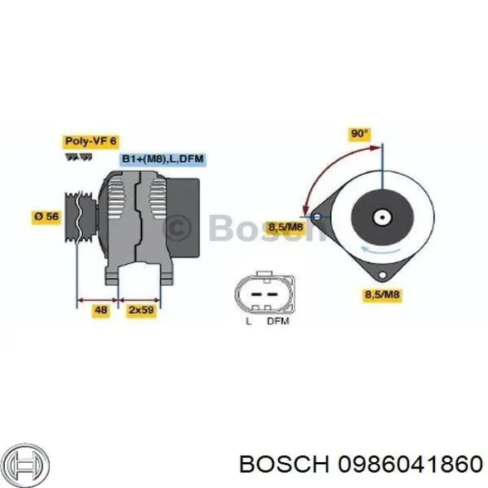 0 986 041 860 Bosch alternador