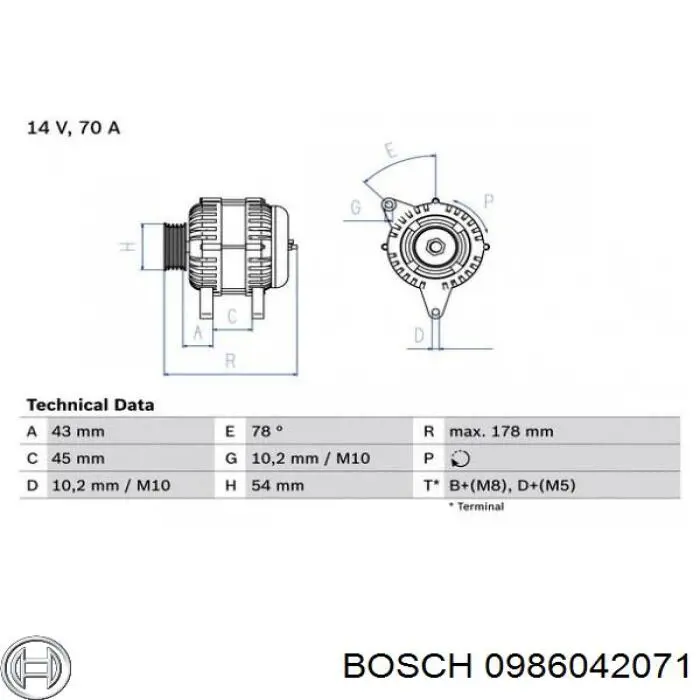 0986042071 Bosch alternador