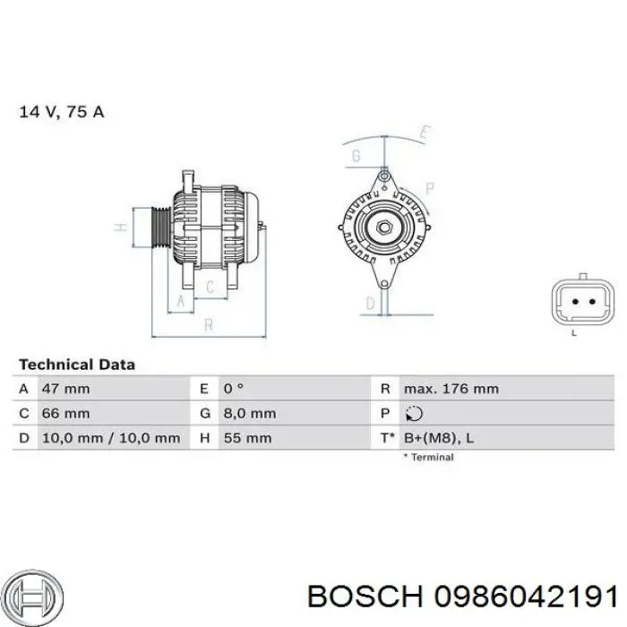 0986042191 Bosch alternador