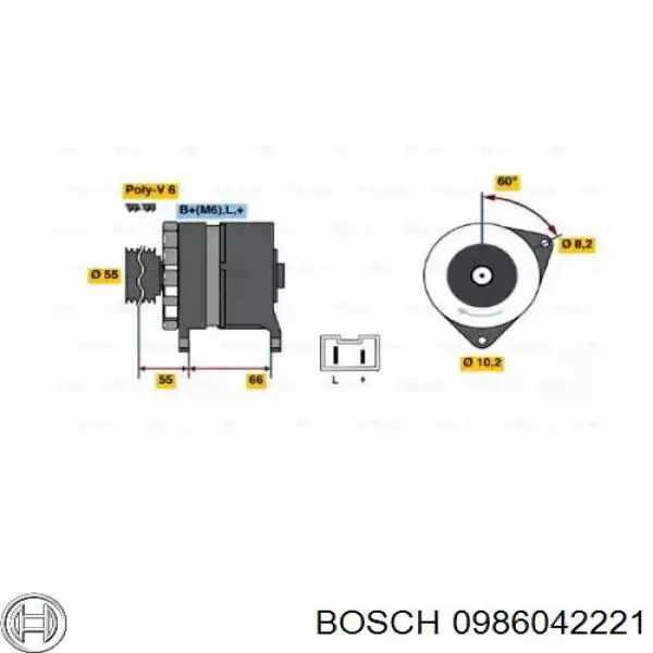 Alternador 0986042221 Bosch