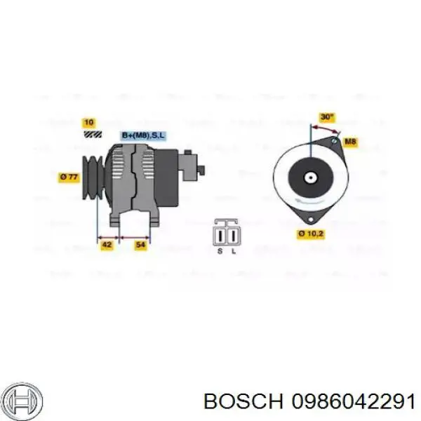 Alternador del motor Bosch 0986042291 precio, desde 119,79 EUR