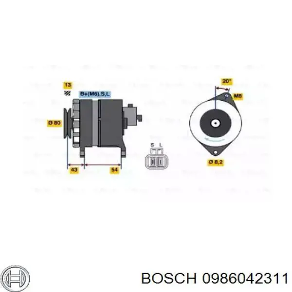 Alternador 0986042311 Bosch