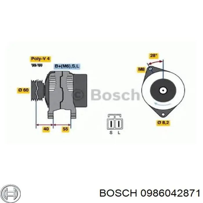 0986042871 Bosch Alternador de coche