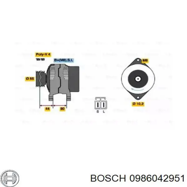 Alternador 0986042951 Bosch