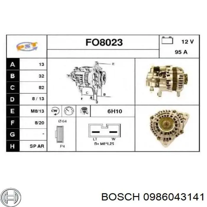 0986043141 Bosch alternador