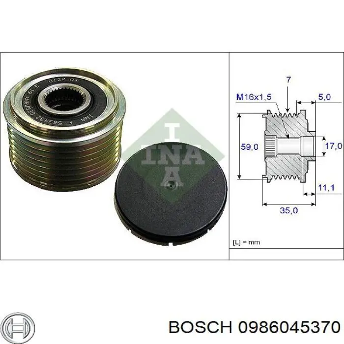 0 986 045 370 Bosch alternador