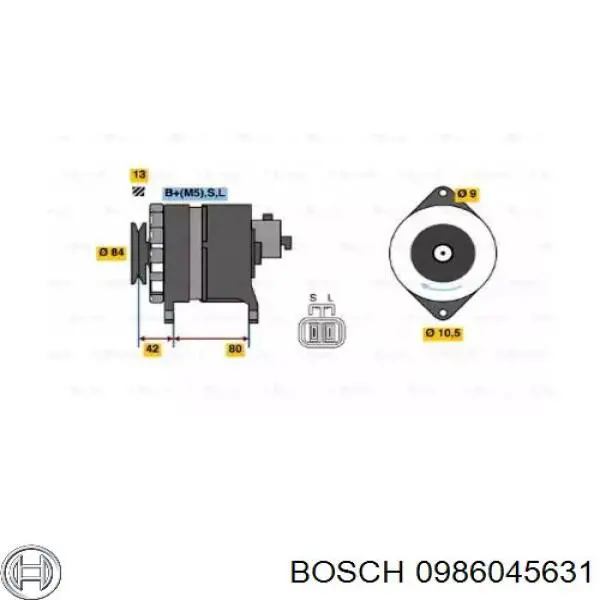 Alternador 0986045631 Bosch