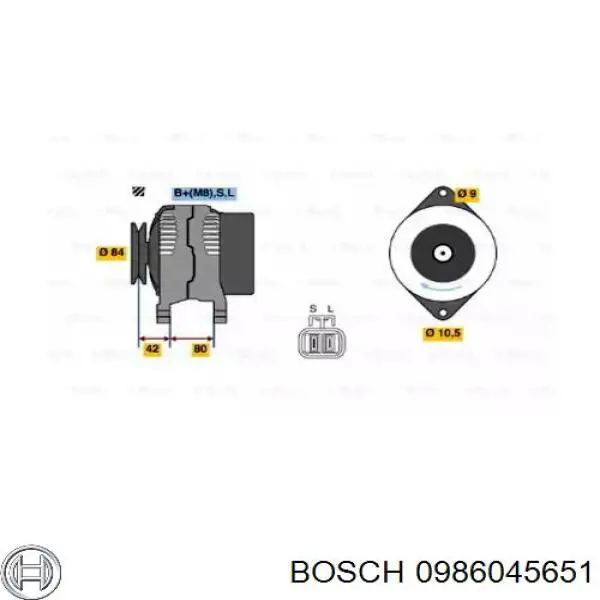 Alternador 0986045651 Bosch