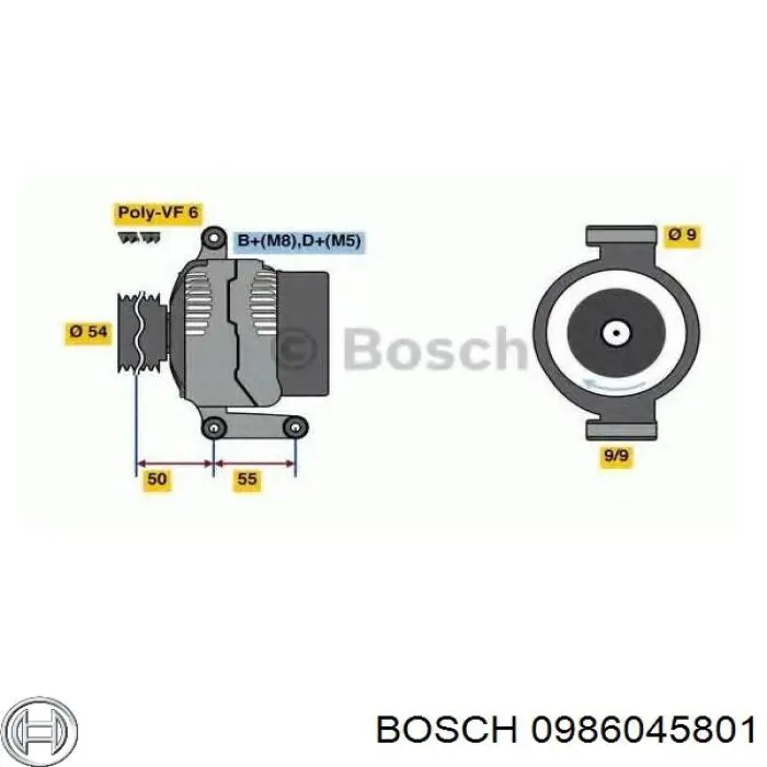 0986045801 Bosch alternador