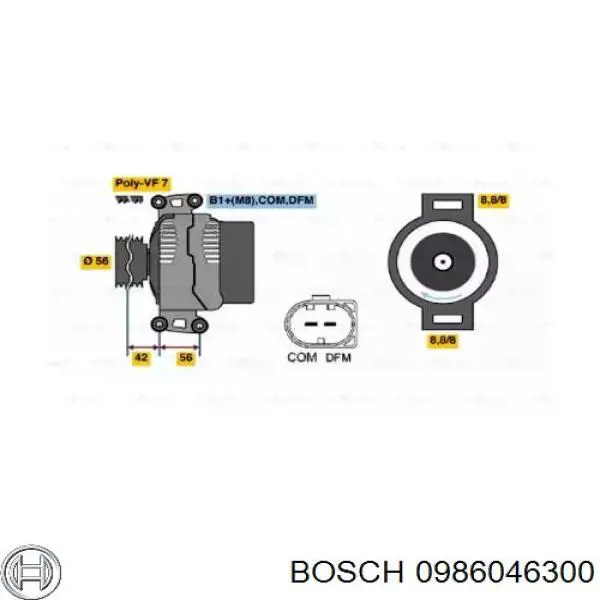 0 986 046 300 Bosch alternador