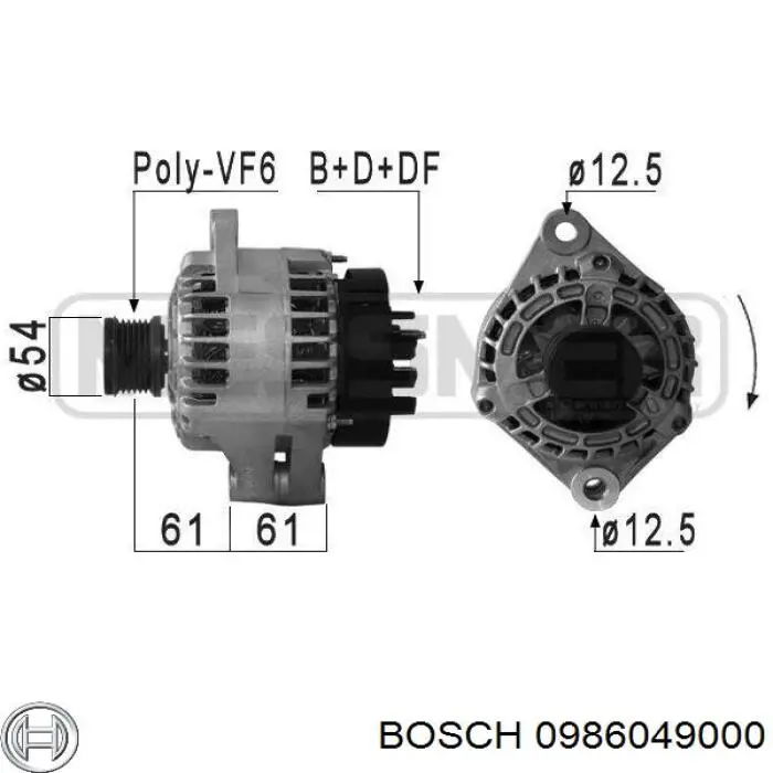 0 986 049 000 Bosch alternador