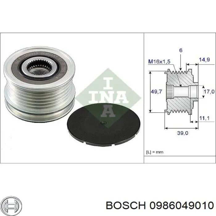 0 986 049 010 Bosch alternador