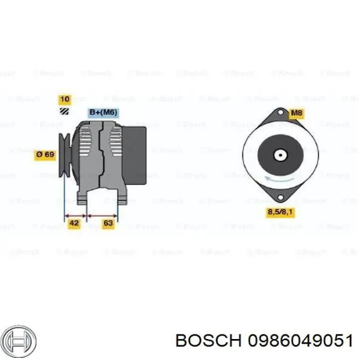 0986049051 Bosch Alternador de coche