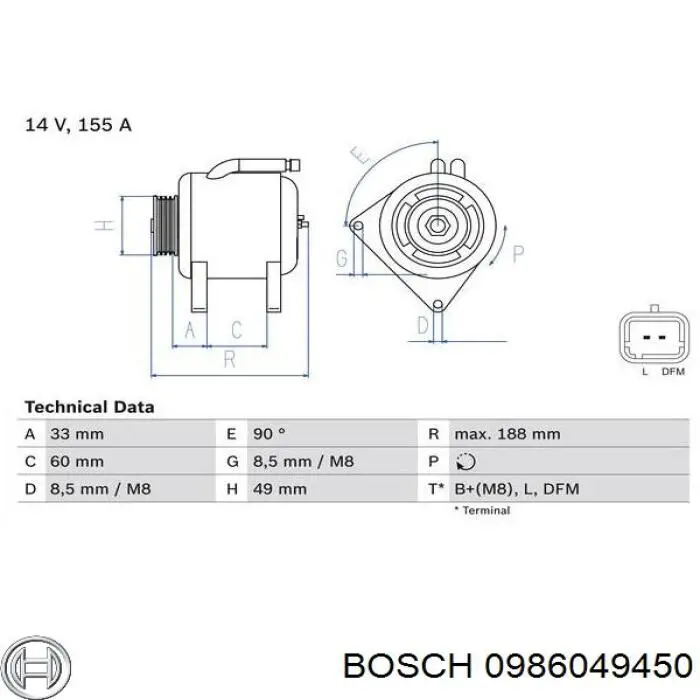 0986049450 Bosch alternador