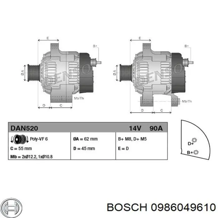 0986049610 Bosch alternador