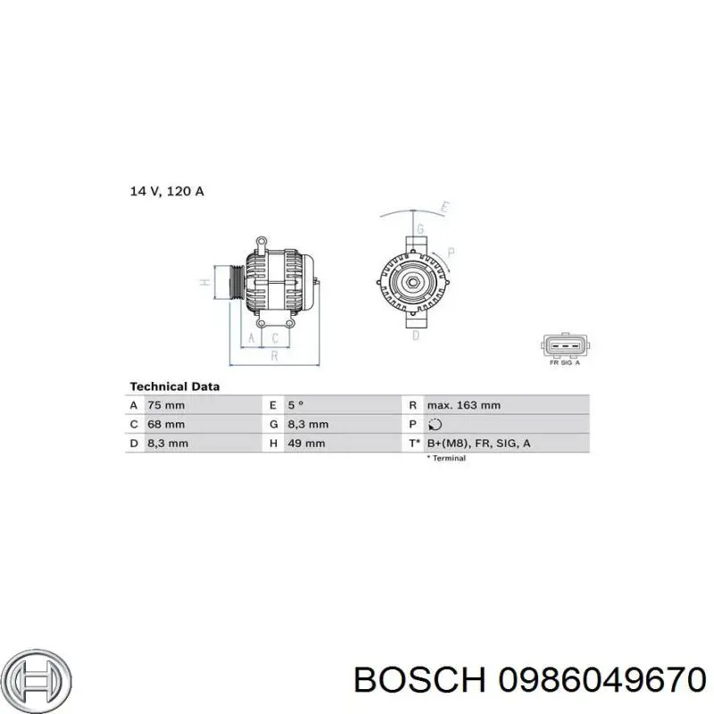 Comprar 0986049670 Bosch Dynamo
