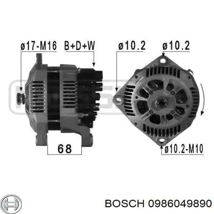 0986049890 Bosch alternador