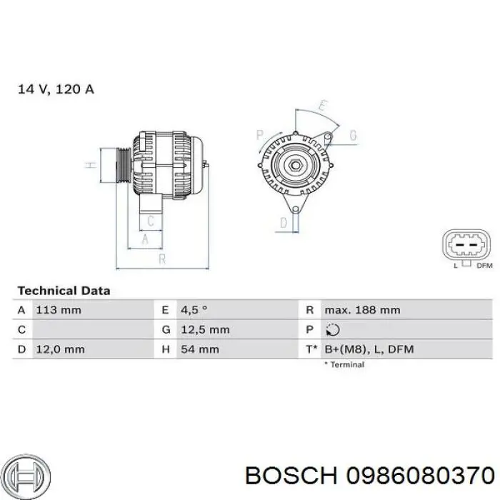 0986080370 Bosch alternador