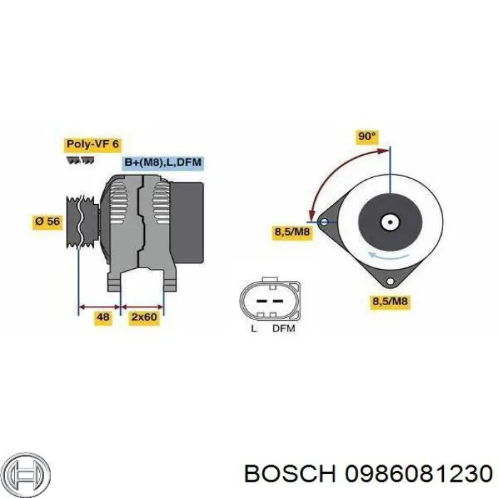 0 986 081 230 Bosch alternador