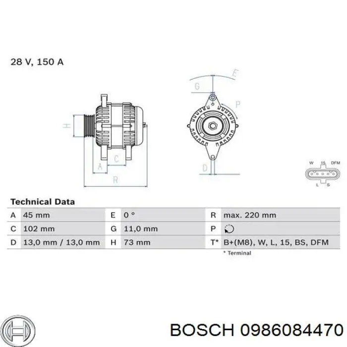 Comprar 0986084470 Bosch Dynamo