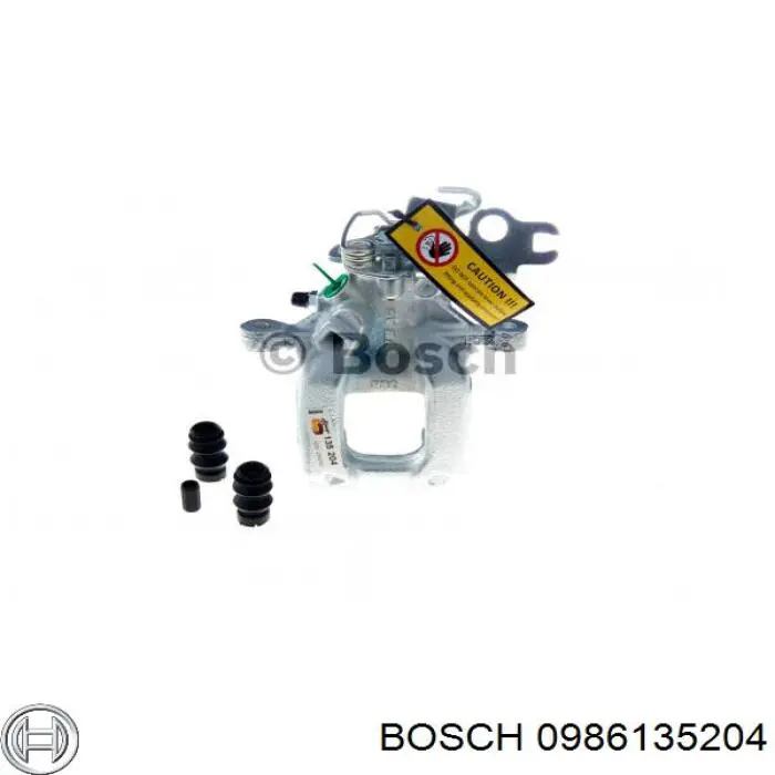 0 986 135 204 Bosch pinza de freno trasero derecho