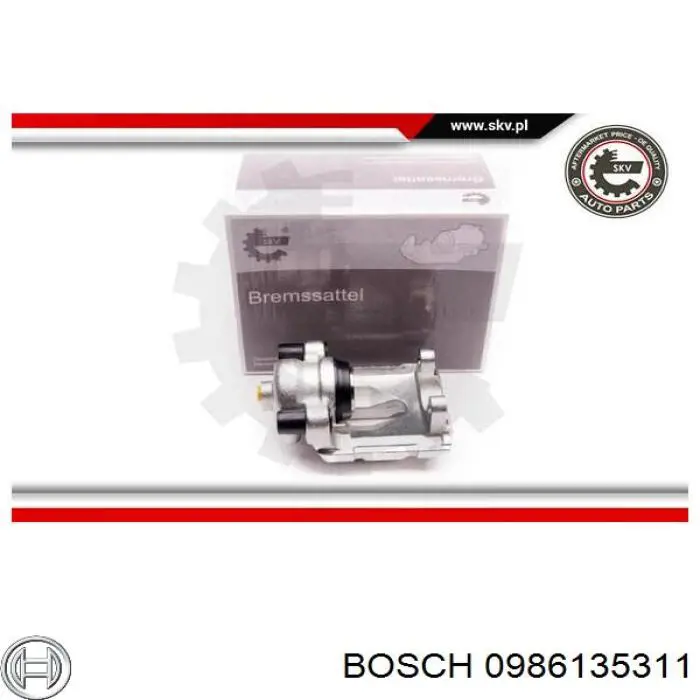 0986135311 Bosch pinza de freno trasero derecho