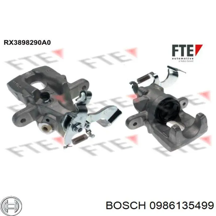 0 986 135 499 Bosch pinza de freno trasero derecho