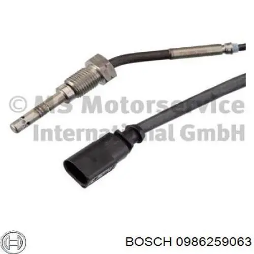 0986259063 Bosch sensor de temperatura, gas de escape, antes de turbina