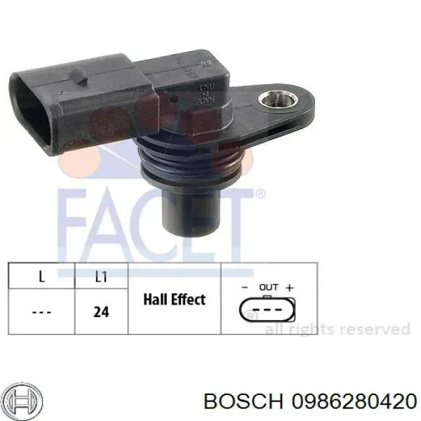 Sensor de árbol de levas Bosch 0986280420 precio, desde 47,65 USD
