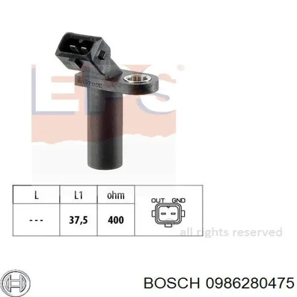 0 986 280 475 Bosch sensor de cigüeñal