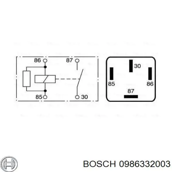0986332003 Bosch relé, ventilador de habitáculo