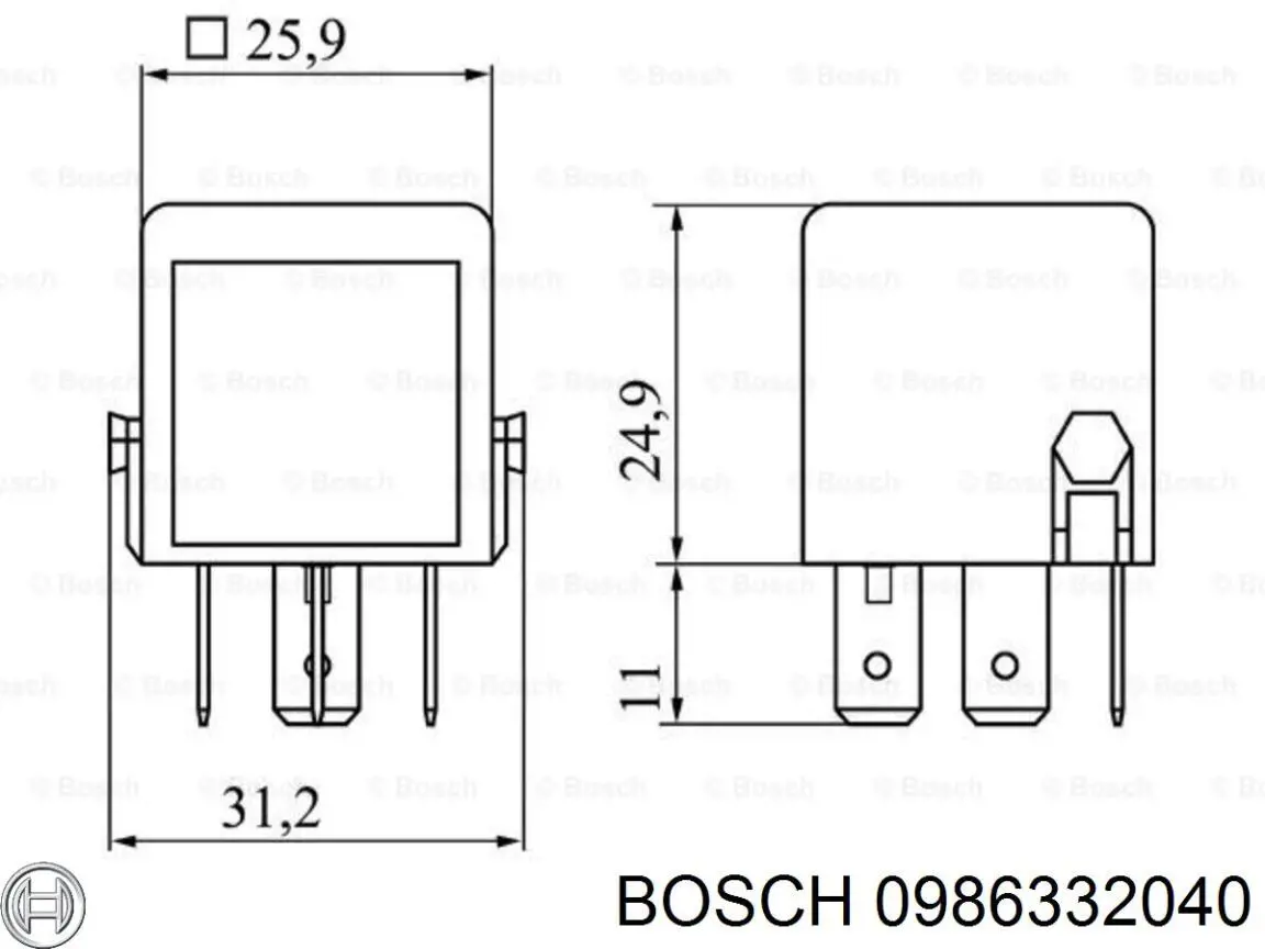 Relé eléctrico multifuncional 0986332040 Bosch