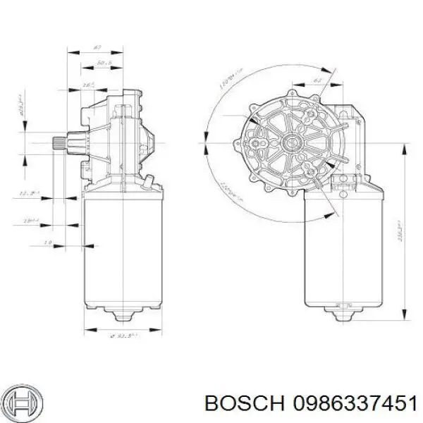 0 986 337 451 Bosch motor del limpiaparabrisas del parabrisas