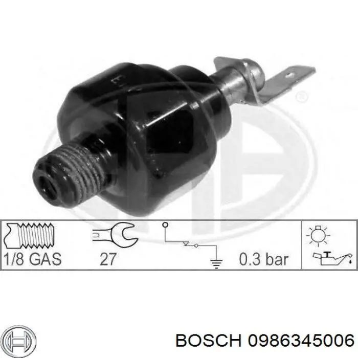 0986345006 Bosch Indicador de presión del aceite