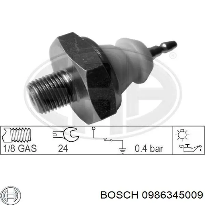 0 986 345 009 Bosch sensor de presión de aceite