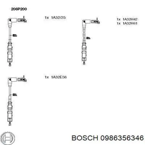 Cables de bujías 0986356346 Bosch