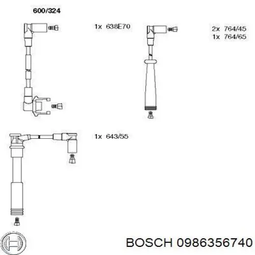 Cables de encendido Bosch 0986356740