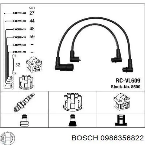 8500 NGK Cables de alta tensión, juego