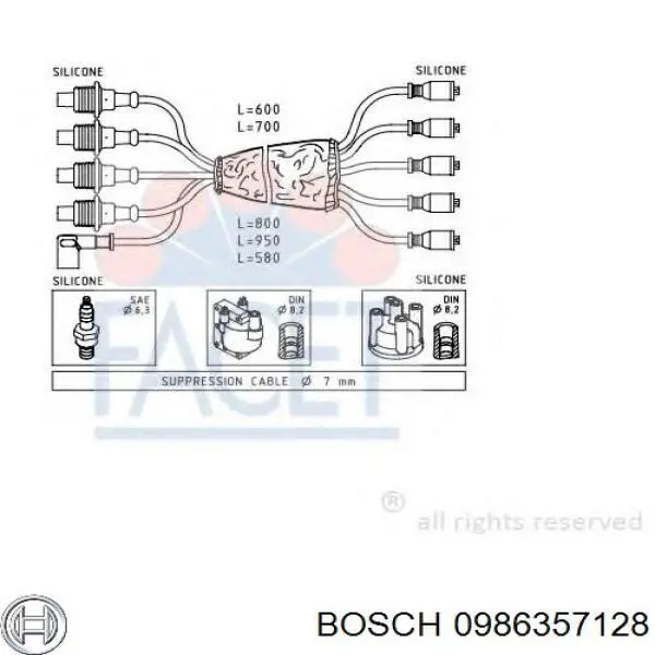 8182 NGK Cables de alta tensión, juego