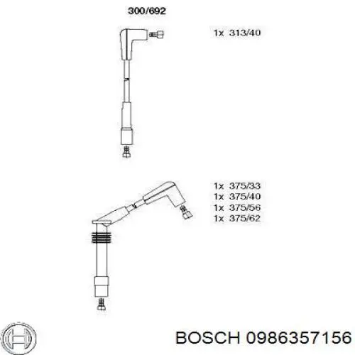 0986357156 Bosch juego de cables de encendido